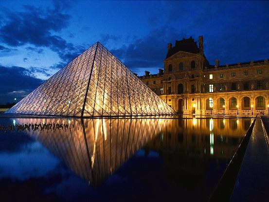 The famous Louvre pyramid
