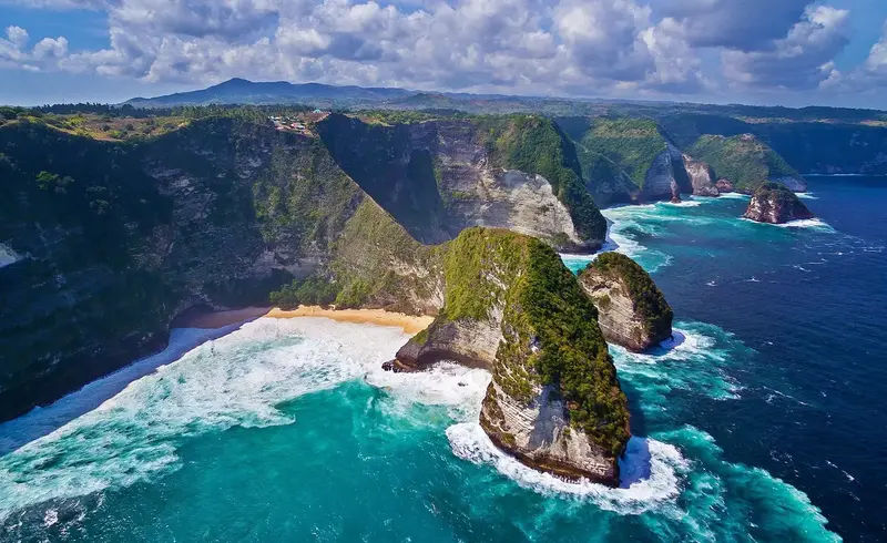Cliffside view of Nusa Penida, Bali