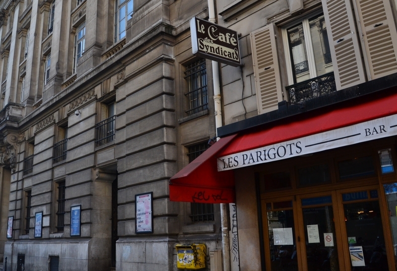Le Syndicat bar exterior, a Parisian gem with a classic awning.