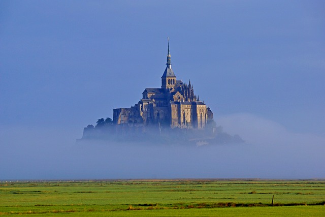 Mont Saint-Michel, a historic island commune in Normandy, France