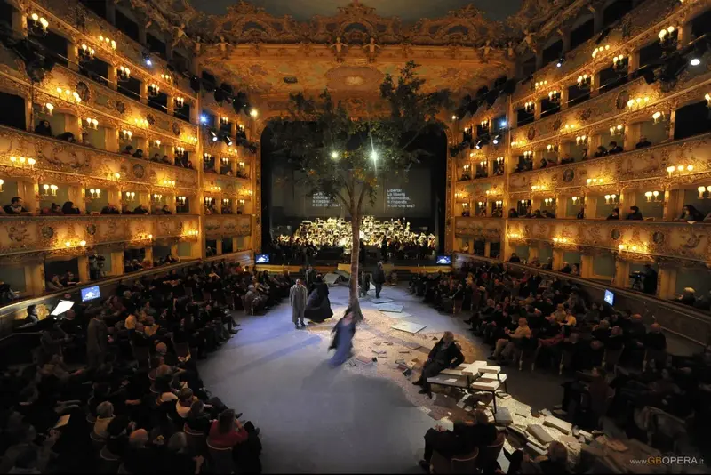 Audience enjoying a live performance at Teatro La Fenice in Venice.