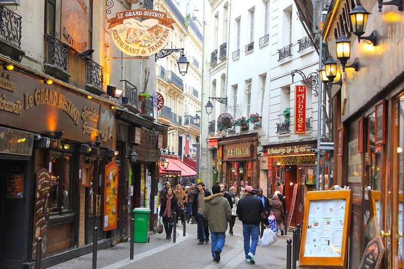 Bustling street scene in the Latin Quarter, Paris itinerary highlight.