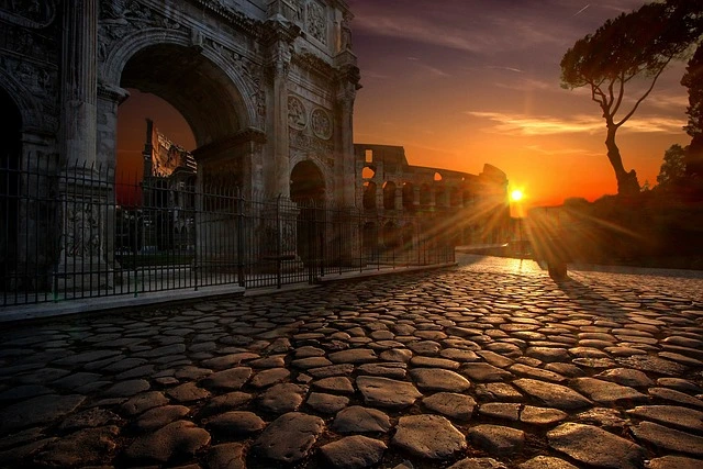 Stroll Rome's ancient streets at sunset, a quieter moment in the vibrant city life.